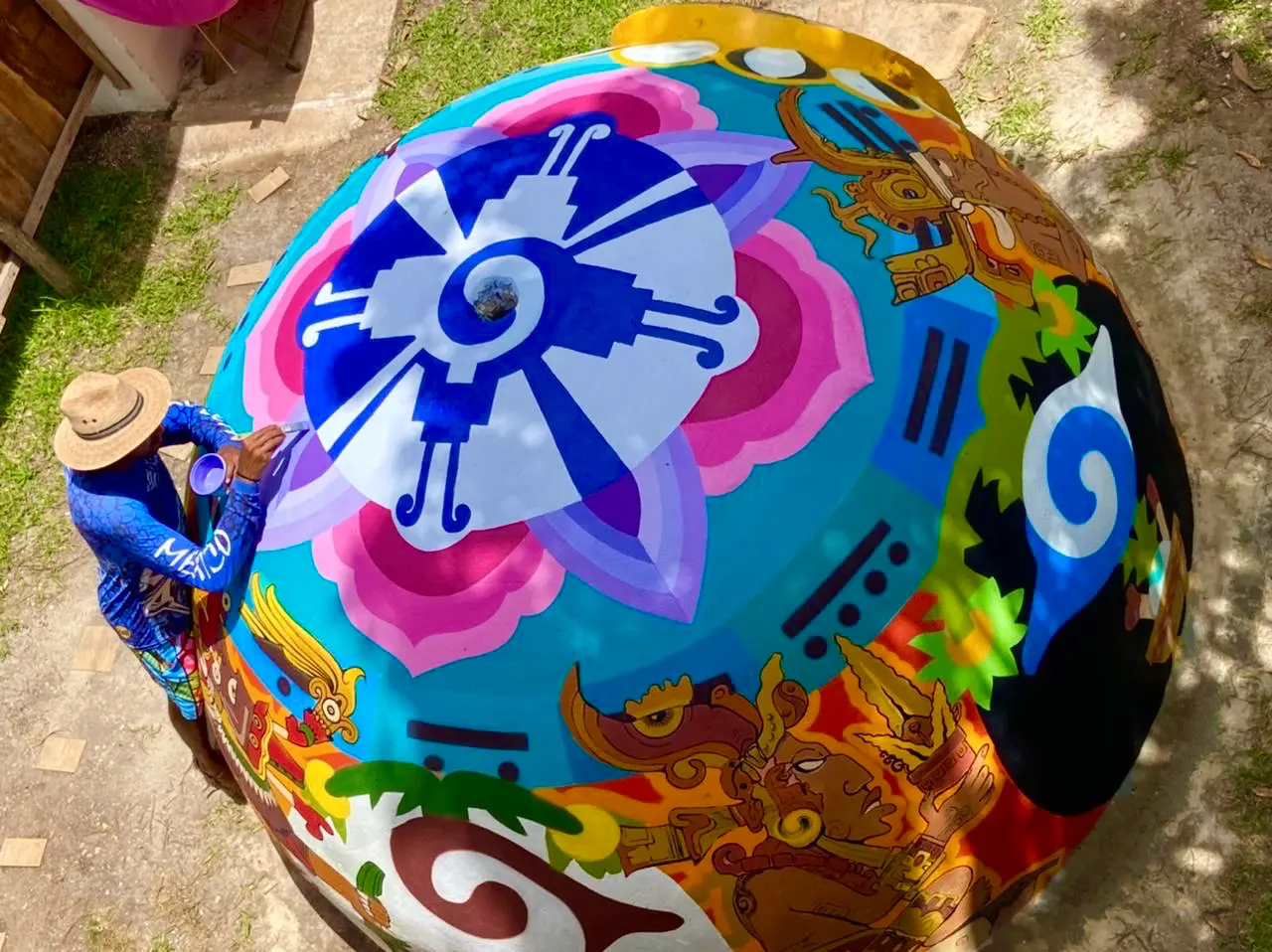 Temazcalli  — Mixta sobre  curado de barro 